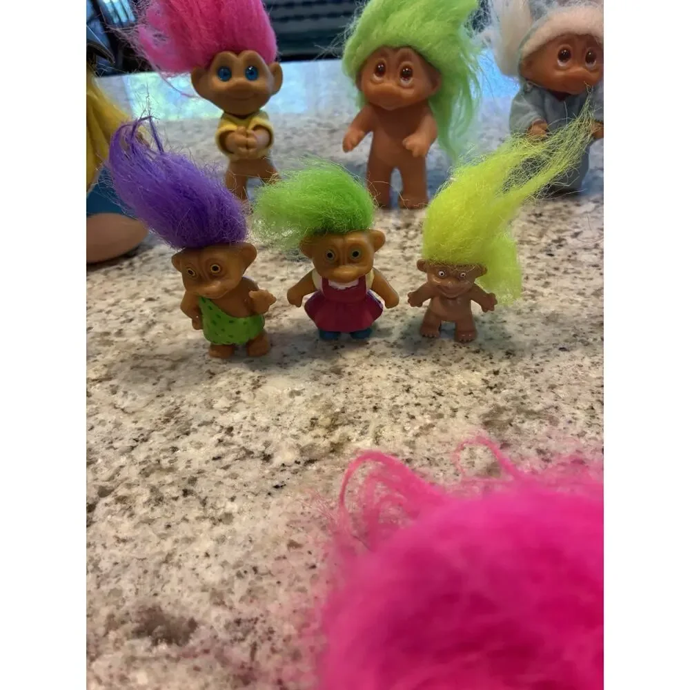 Vintage Troll Dolls Large Lot of 20 Collectible Bundle Original Hair Accessories